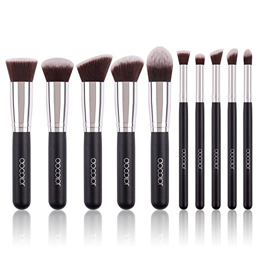 Docolor Makeup Brushes 10 Pcs Professional Face Eyeshadow Blush Contour Foundation Cosmetic Brush