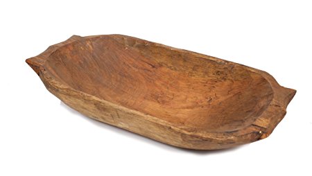 Deep Wooden Dough Bowl w/ Handles-Batea by Mexican Imports