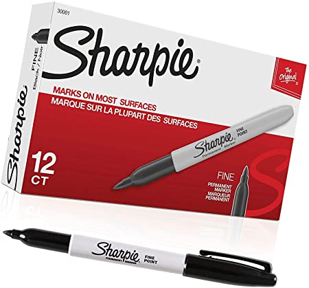 Sharpie Permanent Markers, Fine Point, 12 Ct, black - 1 Pack