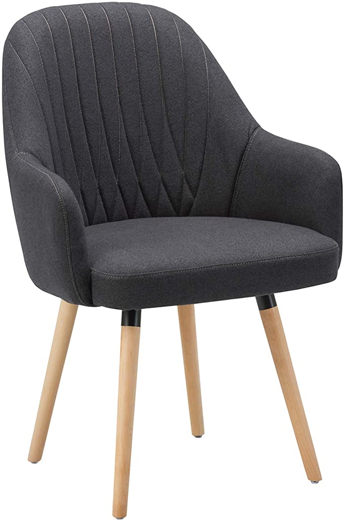 NOVIGO Upholstered Accent Chair with Wooden Leg and Seat Cushion for Modern Guest Reception Living Bed Room Dorm Home Office