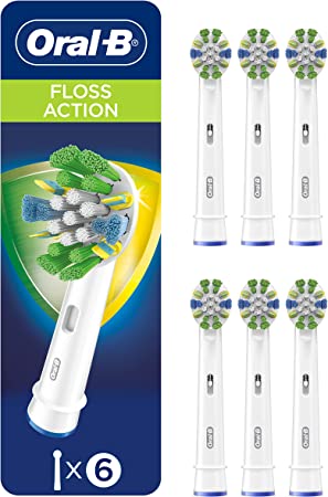 Oral-B Floss Action Electric Toothbrush Heads, Replacement Brush Heads, White, 6 Count