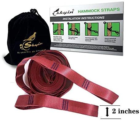 Hammock Straps,Tree Swing Hangers ,2" Extra Wide(Without carabiners) 26.4 Ft Extra Long Combined.Heavy Duty.Most of National and State Park Require More Than 1" Wide Tree Straps