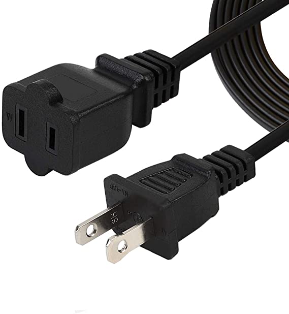 6FT(1.8M) Polarized US 2-Prong Male-Female Extension Power Cable,US AC 2-Prong Male/Female Power cable10A/125V,Nema 1-15P to 1-15R Cable Polarized