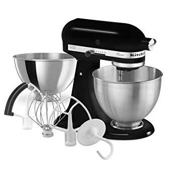 KitchenAid K45SSBFOB Classic Stand Mixer Bonus Value Bundle, 4.5 Quart Stand Mixer, Onyx Black