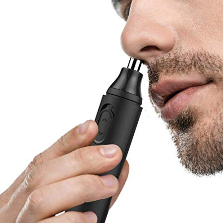 JYSW Nose Hair Trimmer for Men & Women Battery-Powered Water Resistant Professional Wet/Dry for Nose Ear Hair,Eyebrowns and Beard,BLack,Porcket Size