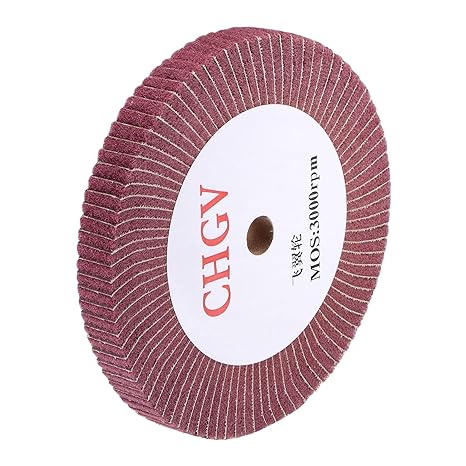 uxcell 200mm x 25mm 320 Grit Non-Woven Polishing Burnishing Wheel Abrasive Cloth Nylon Wire Drawing Flap Wheel for Stainless Steel Metal Red