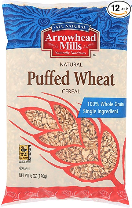 Arrowhead Mills Cereal, Puffed Wheat, 6 oz. (Pack of 12)