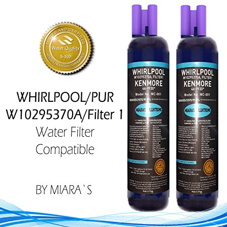 MIARA`s Water Filter Replacement For Whirlpool W10295370A/ EDR1RXD1/Filter 1 Kenmore 46-9930 Compatible Refrigerator Water Filter -2 Pack