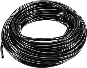 uxcell 33ft Drip Irrigation Hose PVC Vinyl Tubing, 1/8"(3mm) ID 4mm OD Black Water Hose