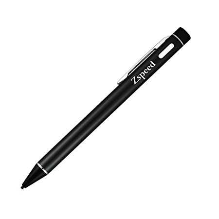 Zspeed 1.45mm Ultra Thin Active Stylus Fine Point Precision Stylus for iPad iPhone Android Samsung Tablets， Black