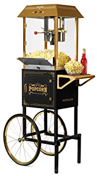 Nostalgia CCP1000BLK Vintage 10-Ounce Commercial Popcorn Cart - 59 Inches Tall