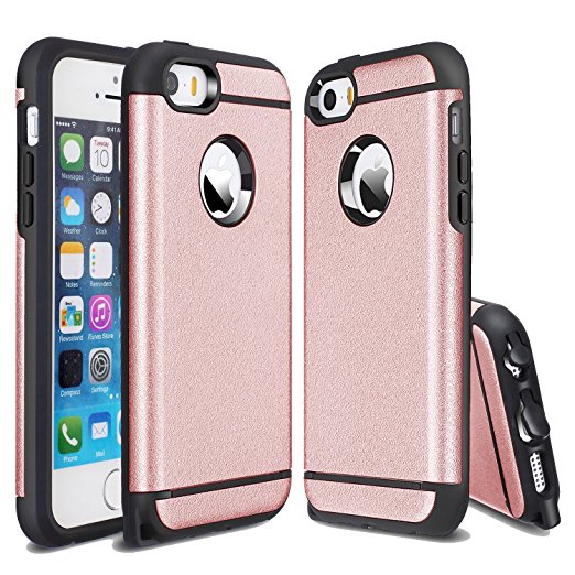 CHTech Dual Layer Armor Case for Apple iPhone 5 / 5s / SE - Rose Gold