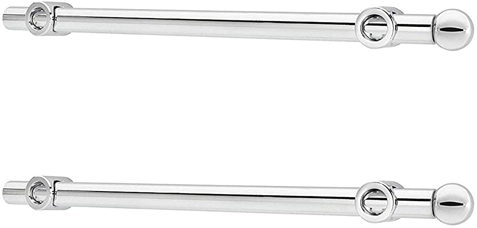 Rev-A-Shelf Designer Series 14 Inch Metal Adjustable Closet Rod, Chrome (2 Pack)