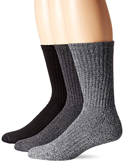 Dockers Men's 3 Pack Enhanced and Soft Feel Cushion Crew Socks