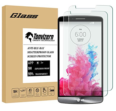[2 Pack]LG G3 D855 D850 Real Tempered Glass Screen Protector Guard,Bubble-free Anti-Scratch Ultra Clear 9H Premium Tempered Glass 0.26mm HD Screen Protector Film for LG G3 D855 D850