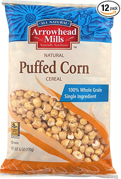 Arrowhead Mills Cereal, Puffed Corn, 6 oz. (Pack of 12)