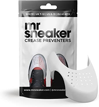Improv 2 Pairs Crease Protectors, Anti Wrinkle Sneaker Shoe Crease Guards for Men and Women, Crease Protectors for Air Force 1 (White, Men's Size 8-13)