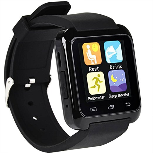 Twinbuys Bluetooth Smartwatch for Android Kids Smartphones Handsfree Sync Call Message Bluetooth Pedometer Fitness Tracker Sleep Monitor Smart Watches MODE 1 Black