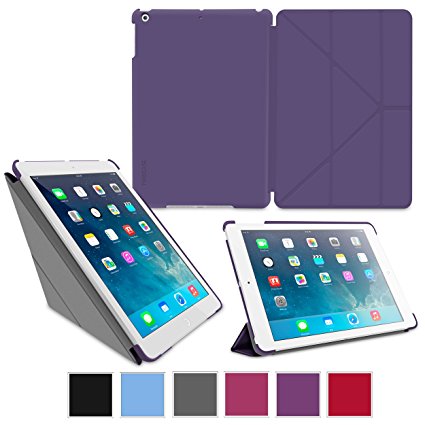 iPad Air Case, Apple iPad Air 1 Case, rooCASE Origami Slim Fit Lightweight Stand Thin Shell Folio Smart Cover Auto Sleep/Wake iPad Air 1 - Purple