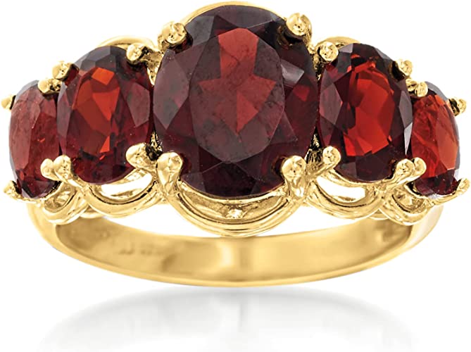 Ross-Simons 4.50 ct. t.w. Gemstone 5-Stone Ring in 18kt Gold Over Sterling