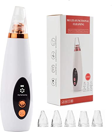 Blackhead Remover, VASLON 2019 New Updated Pore Vacuum Electric Blackhead Extractor with Timing Function Facial Pores Cleanser Acne Comedo Removal Machine with 6 Probes