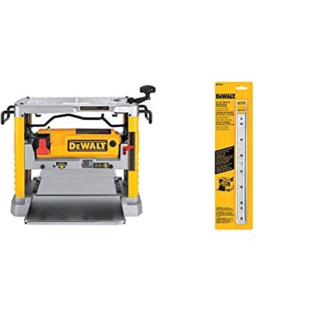 DEWALT DW734 15 Amp 12-1/2-Inch Single Speed Benchtop Planer with DEWALT DW7342 Replaceable Knives for DW734