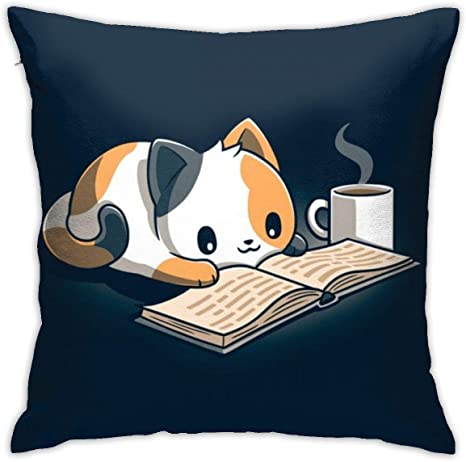 F.G. MINGSHA Throw Pillow Cover Cartoon Cute Cat Fox Pillow Cases for Home Decor Design Set Cushion Case for Sofa Bedroom Car Standard Size 18 x 18 Inch