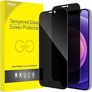 JETech Sichtschutz Full Screen für iPhone 12/12 Pro 6,1 Zoll, Anti-Spy Panzer Schutz Glas Folie Schutzfolie, Kante zu Kante Displayschutz Hat Keinen Einfluss auf die Hülle, 2 Stück