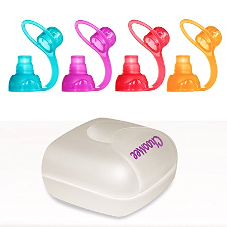 ChooMee SoftSip Food Pouch Tops | 4 colors   White case | Prevent Spills and Protect Childs Mouth