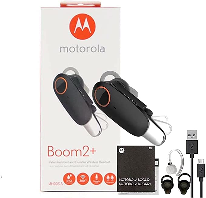 Motorola Boom 2 "HD Flip Bluetooth - Water Resistant Durable Wireless Headset - W/Sim Ejector 2021 Model (Retail Packing)