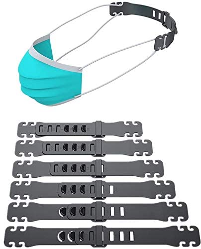 Inf-way Adjustable Strap Extenders for Face Masks, Anti-Slip Ear Protectors Strap Hook Buckle 6 Gears Sizes