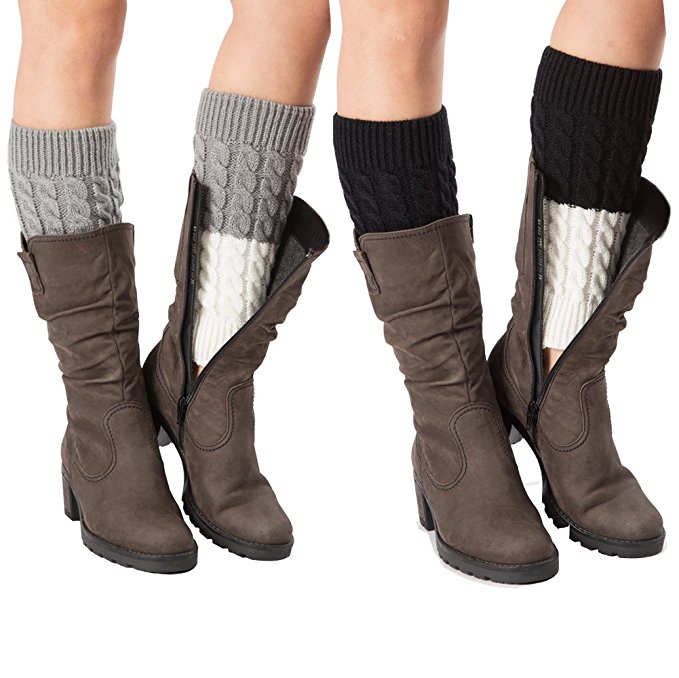 Womens Leg Warmers Crochet Boot Socks Topper Cuffs