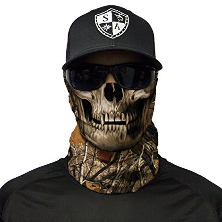 SA CO Official Forest Camo Skull Face Shield, Perfect for All Outdoor Activities, Protects Face Against the Elements…