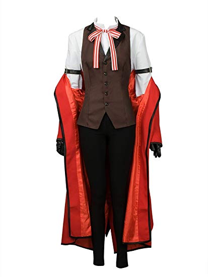 Cosfun Kuroshitsuji Black Butler Grell Sutcliff Cosplay Costume & Glasses mp003219