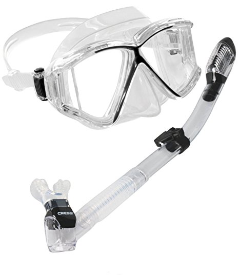 Cressi Panoramic Wide View Mask with Dry Snorkel Set