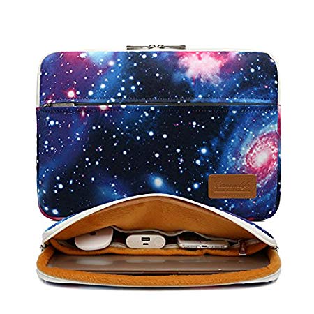 Canvaslife Blue Star Pattern 360 Degree Protective 13 inch Canvas Laptop Sleeve with Pocket 13 inch 13.3 inch Laptop case 13 case 13 Sleeve