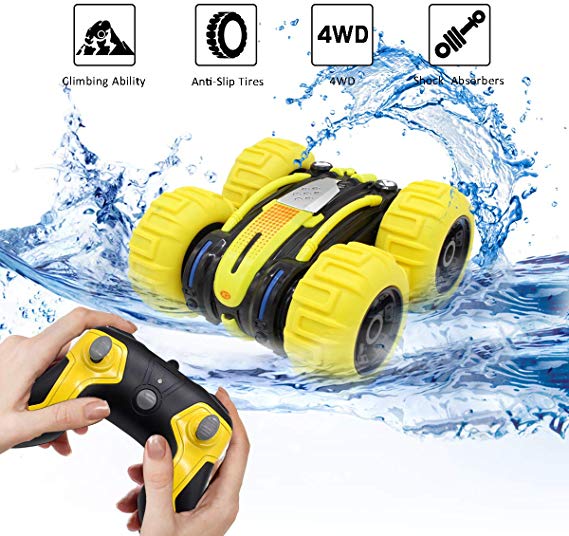 Seckton Gifts for 5-12 Year Old Boys Amphibious RC Car for Kids 4WD RC Truck RC Stunt Car Toy Waterproof 2.4 GHz Remote Controlled Vehicle Off Road Land Water Sand Beach Christmas Birthday Gifts