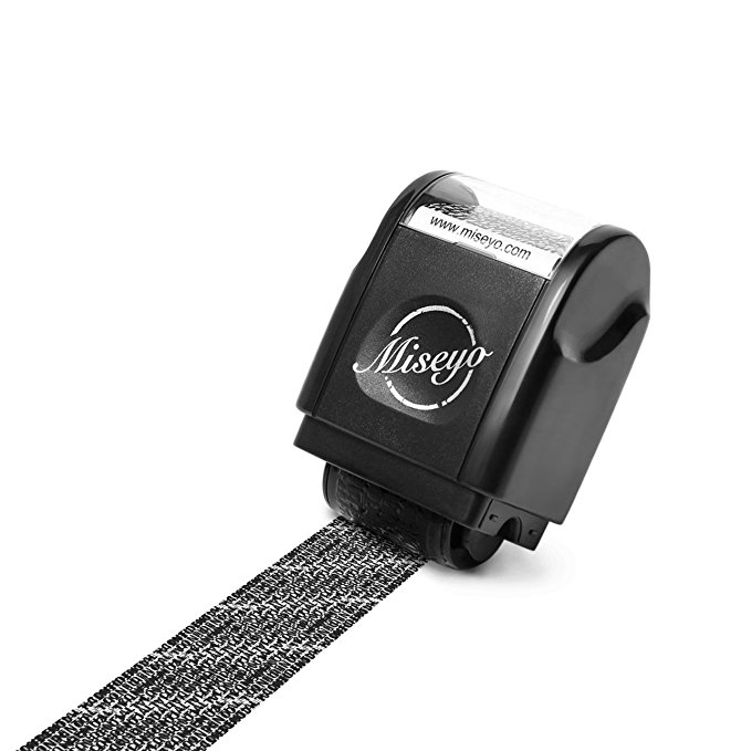 Miseyo Mini Identity Theft Protection Roller Stamp - Black