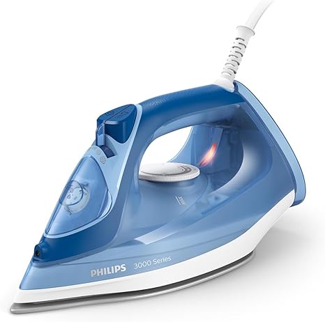 Philips Perfect Care 3000 Series Steam Iron - 1250 W power, 40 g/min continuous steam, 200 g steam boost, 300 ml water tank, blue (DST3031/20)