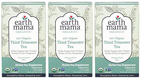 Earth Mama Organic Third Trimester Tea Bags for Pregnancy Labor Preparation and Leg Cramps, 16-Count (3-Pack)