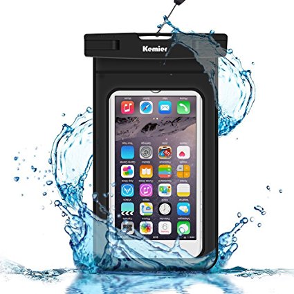 Kemier Universal Waterproof case,Protect Your Valuable Items Safe,Cellphone Dry Bag up to 8 inch,IPX8,Touch Responsive Screen.Pouch for iPhone6,6Plus ,Samsung Galaxy HTC LG Sony Nokia Motorola