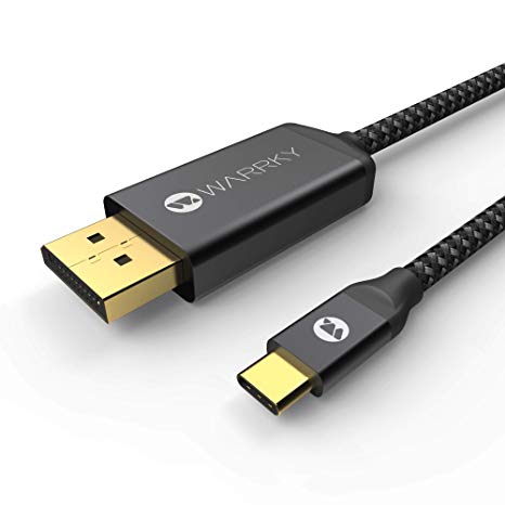 USB C to DisplayPort Cable(4K@60Hz), Warrky [Gold-Plated, Ultra Durability] Thunderbolt 3 to DisplayPort Cable Compatible with MacBook Pro, Galaxy S10/S9/S8, Surface Book 2, XPS 15/13 and More - 6FT