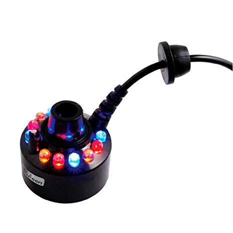 Fuloon 12 LED Fountain Mist Maker Light Mister Foggers--- Automatically Colors Pattern Changes
