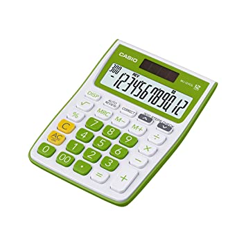 Casio MJ-12VCb-GN 300 Steps Check & Correct Colourful Desktop Calculator (Green)