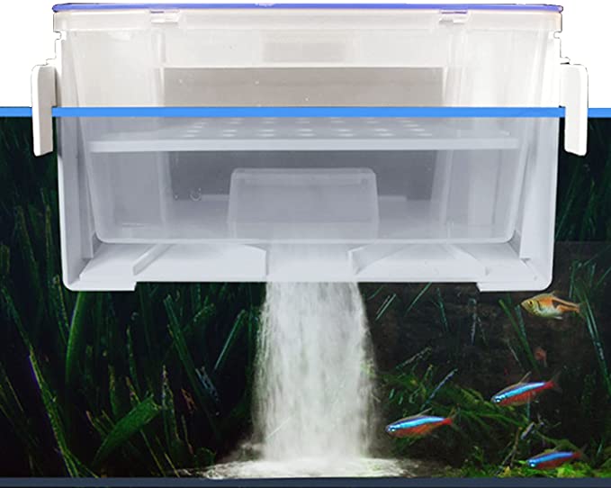 kathson Aquarium Filter Box, Hanging Tank Filter Basin Plastic Water Purifier Fish Tank Turtle Tank Aquarium Waterfall Filter Water Drip Purification Filtration Box