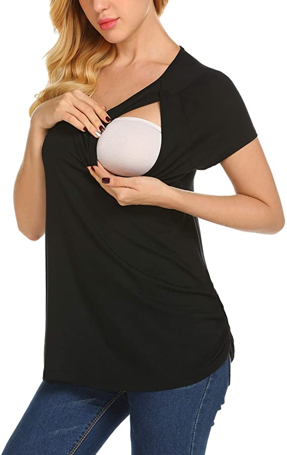 SE MIU Women's Nursing Tops Casual Breastfeeding T-Shirt