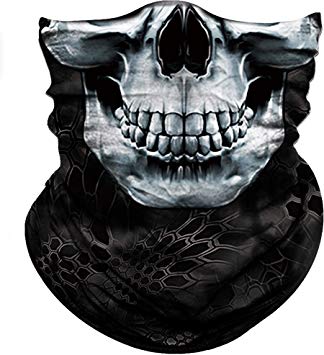 Obacle Skull Face Mask Half for Dust Wind UV Sun Protection Seamless 3D Tube Mask Bandana for Men Women Durable Thin Breathable Skeleton Mask Motorcycle Riding Biker Fishing Cycling Sports Festival