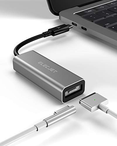 ELECJET, USB C MagSafe Adapter, Type C to MagSafe 1&5 Converter, Compatible with MacBook Pro/Air and Most USB C Laptops and Devices (Grey)