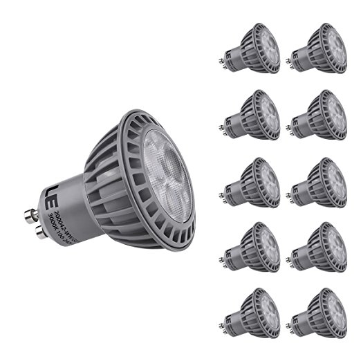 LE 5W MR16 GU10 LED Bulbs, 50W Halogen Bulbs Equivalent, Not Dimmable, 350lm, Warm White, 3000K, 38° Beam Angle, Standard Size, Recessed Lighting, Track Lighting, Spotlight, LED Light Bulbs, Pack of 10 Units