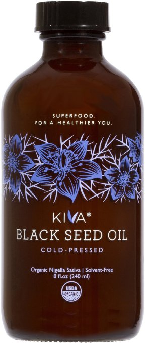 Kiva Black Seed Oil - Organic, Cold-pressed and RAW - 8-Ounce (GLASS BOTTLE)